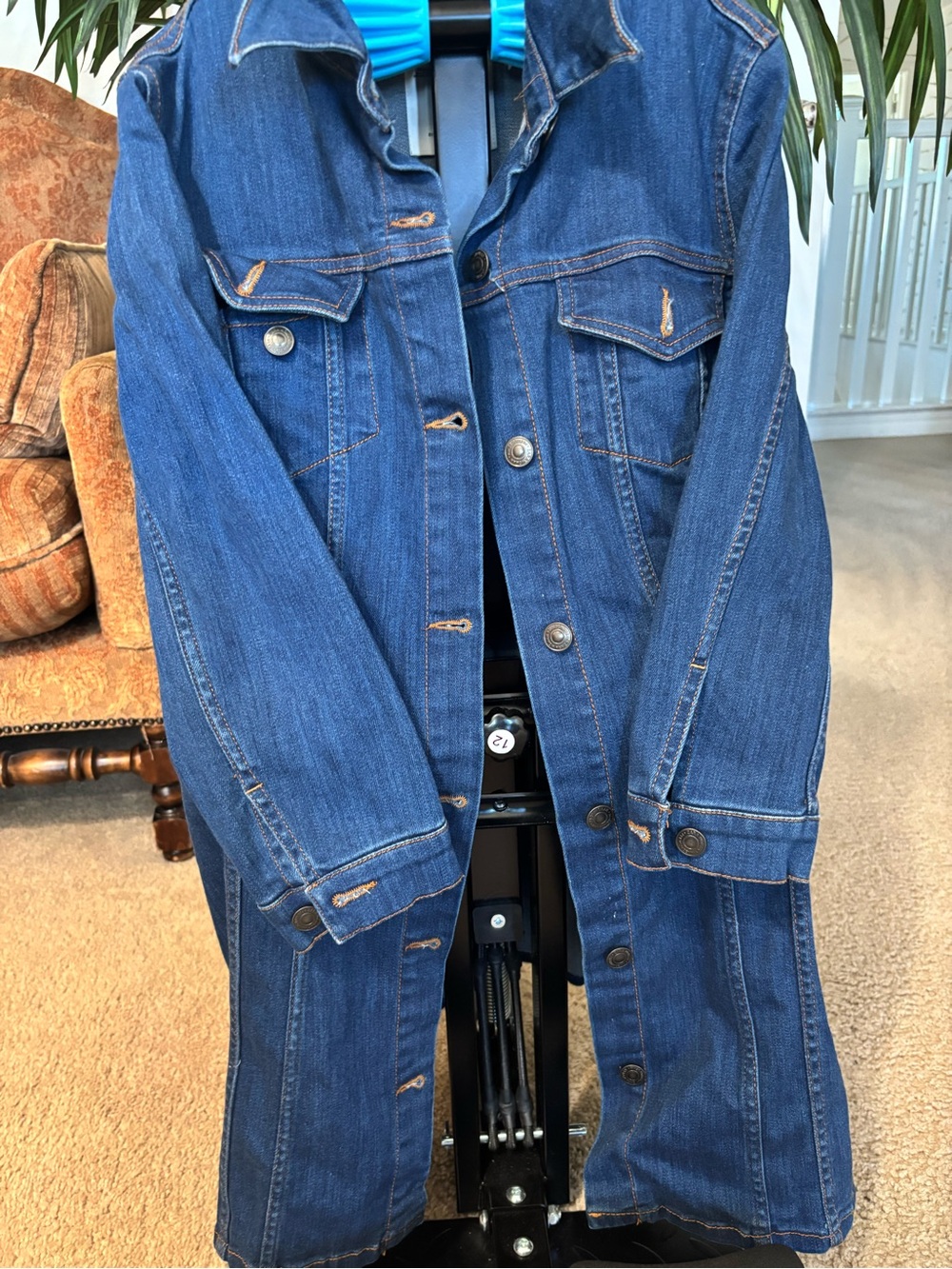 Zara Dark Blue Denim Long Sleeve Dress